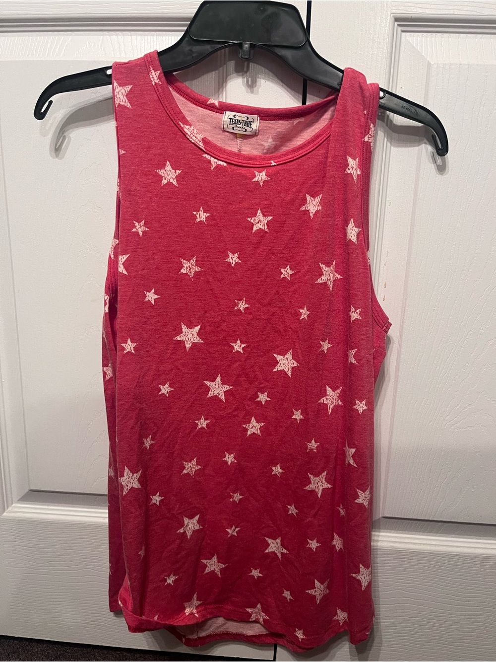 Star-Print Red Tank Top